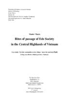 Rites of passage of ede society in the central hightlands of việt nam (case study  the ede communities at two villages   buôn dur and buôn kmal, krông ana district, daklak province, vietnam)    m.a. 