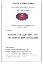 Nâng cao chất lượng dạy và học cho trẻ em có hoàn cảnh đặc biệt    