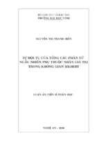 Luận án tiến sĩ sự hội tụ của tổng các phần tử ngẫu nhiên phụ thuộc nhận giá trị trong không gian hilbert
