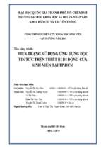 Hiện trạng sử dụng ứng dụng đọc tin tức trên thiết bị di động của sinh viên tại tp. hồ chí minh    