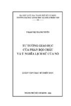 Tư tưởng giáo dục của phan bội châu và ý nghĩa lịch sử của nó    
