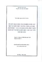 Tổ chức hoạt động trải nghiệm trong dạy học các kiến thức chương “động lực học chất điểm”   vật lý 10 theo hướng phát triển năng lực vận dụng kiến thức vào thực tiễn cho học sinh