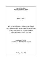 Bồi dưỡng năng lực giải quyết vấn đề thực tiễn cho học sinh qua sử dụng bài tập có nội dung thực tế trong dạy học chương nhiệt học – vật lí 6.