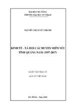 Kinh tế   xã hội các huyện miền núi tỉnh quảng nam (1997 2017).