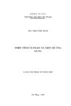 Phép tính vi phân và một số ứng dụng.