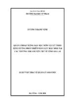 Quản lý hoạt động dạy học môn vật lý theo định hướng phát triển năng lực học sinh tại các trường trung học cơ sở huyện chư sê, tỉnh gia lai.