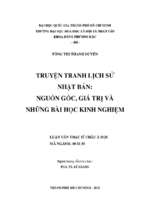 Truyện tranh lịch sử nhật bản  nguồn gốc, giá trị và những bài học kinh nghiệm    