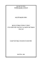 Quản lý hoạt động tự học của sinh viên trường cao đẳng sư phạm gia lai.