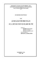 Les réalisations principales de la révolutions françaises de 1789    recherche scientifique 
