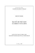 đại số lie thu gọn và môđun nửa đơn