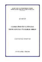 Cái đẹp, tình yêu và tôn giáo trong sáng tác của kahlil gibran    