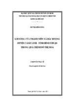 Lối sống của thanh niên xã bắc ruộng   huyện tánh linh   tỉnh bình thuận trong quá trình đô thị hóa   