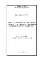 Thiết kế và tổ chức dạy học chủ đề “áo phao xanh trong dạy học vật lý 8 theo định hướng giáo dục stem.