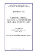 Vai trò của australia trong diễn đàn hợp tác kinh tế châu á   thái bình dương (apec)    