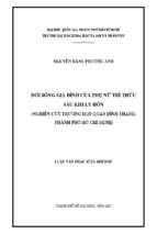 đời sống gia đình của phụ nữ trí thức sau khi ly hôn (nghiên cứu trường hợp quận bình thạnh, thành phố hồ chí minh)    