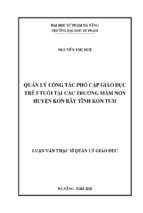 Quản lý công tác phổ cập giáo dục trẻ 5 tuổi tại các trường mầm non huyện kon rẫy tỉnh kon tum.