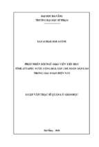 Phát triển đội ngũ giáo viên tiểu học tỉnh attapeu nước cộng hòa dân chủ nhân dân lào trong giai đoạn hiện nay.