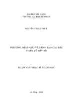 Phương pháp giải và sáng tạo các bài toán về dãy số.