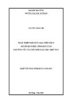 Phát triển đội ngũ giáo viên trung học cơ sở trên địa bàn huyện kon rẫy, tỉnh kon tum, đáp ứng yêu cầu đổi mới giáo dục hiện nay.