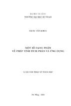 Một số dạng toán về phép tính tích phân và ứng dụng.