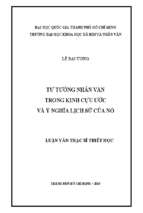 Tư tưởng nhân văn trong kinh cựu ước và ý nghĩa lịch sử của nó    