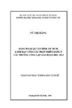 đảng bộ quận tân bình (tp.hcm) lãnh đạo công tác phát triển đảng ở các trường công lập giai đoạn 2003 2013    