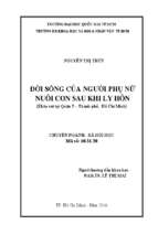 đời sống của người phụ nữ nuôi con sau khi ly hôn (khảo sát tại quận 5   thành phố hồ chí minh)    