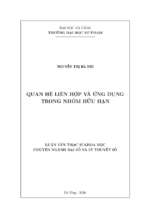 Quan hệ liên hợp và ứng dụng trong nhóm hữu hạn..