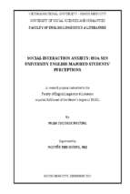 Social interaction anxiety  hoa sen university english majored students' perceptions