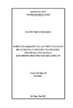 Nghiên cứu ảnh hưởng của lực phân tán london đến sự hấp phụ và phân hủy của methanol trên bề mặt kim loại pt(111) bằng phương pháp tính toán hóa lượng tử