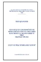 đảng bộ quận 3 thành phố hồ chí minh lãnh đạo công tác phát triển đảng trong các doanh nghiệp tư nhân giai đoạn 1996 2014    