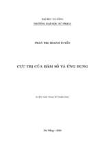 Cực trị của hàm số và ứng dụng.