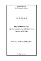 Phát triển năng lực chuyển đổi giữa các biểu diễn toán cho học sinh lớp 3.