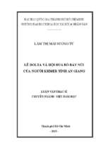 Lễ dolta và hội đua bò bảy núi của người khmer tỉnh an giang    