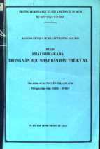 Phái shirakaba trong văn học nhật bản đầu thế kỷ xx    báo cáo kết quả nckh cấp trường năm 2012 