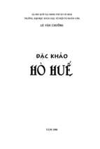 đặc khảo hò huế 