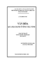 Văn hóa qua địa danh ở tỉnh trà vinh    
