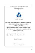 ứng dụng viễn thám đánh giá biến động lớp phủ bề mặt và ảnh hưởng đến tài nguyên đất khu nam cần thơ
