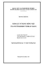 Năng lực sử dụng tiếng việt của người khmer ở tỉnh an giang    