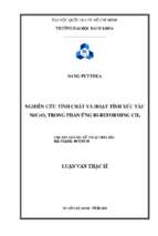 Nghiên cứu tính chất và hoạt tính xúc tác niceo2 trong phản ứng bi reforming ch4 