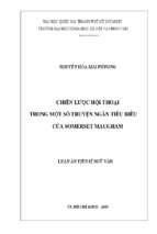 Chiến lược hội thoại trong một số truyện ngắn tiêu biểu của somerset maugham    
