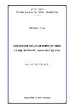 Mối quan hệ giữa phát triển tài chính và thị trường bất động sản việt nam. (the relationship between financial development and the real estate market in vietnam)