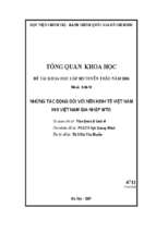 Những tác động đối với nền kinh tế việt nam khi việt nam gia nhập wto