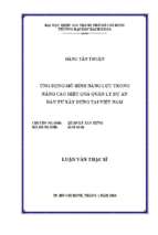 ứng dụng mô hình năng lực trong nâng cao hiệu quả quản lý dự án đầu tư xây dựng tại việt nam 