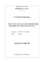 Tái cấu trúc mô đun sản xuất cho hệ thống erp trong một công ty sản xuất sữa
