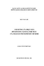 ảnh hưởng của phật giáo đến đời sống văn hóa tinh thần của nhân dân thành phố hồ chí minh    