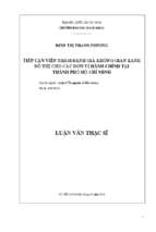 Tiếp cận viễn thám đánh giá không gian xanh đô thị cho các đơn vị hành chính tại thành phố hồ chí minh