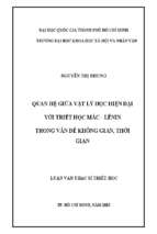 Quan hệ giữa vật lý học hiện đại với triết học mác   lê nin trong vấn đề không gian, thời gian    