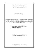 Nghiên cứu những nhân tố ảnh hưởng đến việc quyết định lựa chọn vật liệu trong xây dựng phát triển bền vững