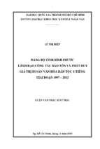 đảng bộ tỉnh bình phước lãnh đạo công tác bảo tồn và phát huy giá trị di sản văn hóa dân tộc s'tiêng giai đoạn 1997   2012    